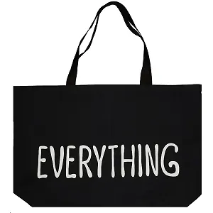 Сумка-шоппер большая Everything черная, текстиль 70см.*45см.*17см.