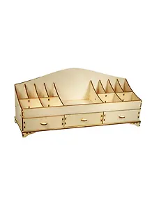 Ящик для косметики Большой с 3 выдвижными отсеками (152235-S) (390х105х151мм) (игрушка из дерева)