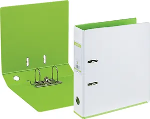 Папка архивная 70мм А4 Double Colors жемчуг/лайм, ПВХ, прозр.карман, пласт.уголки, Bantex