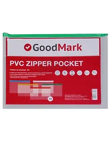 Папка на молнии А4 прозрачная, GoodMark