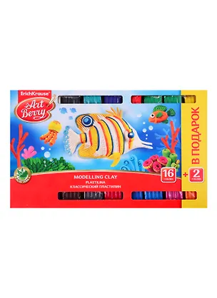 Пластилин 18цв (16+2) 324гр с Алоэ Вера, стек, к/к 250492