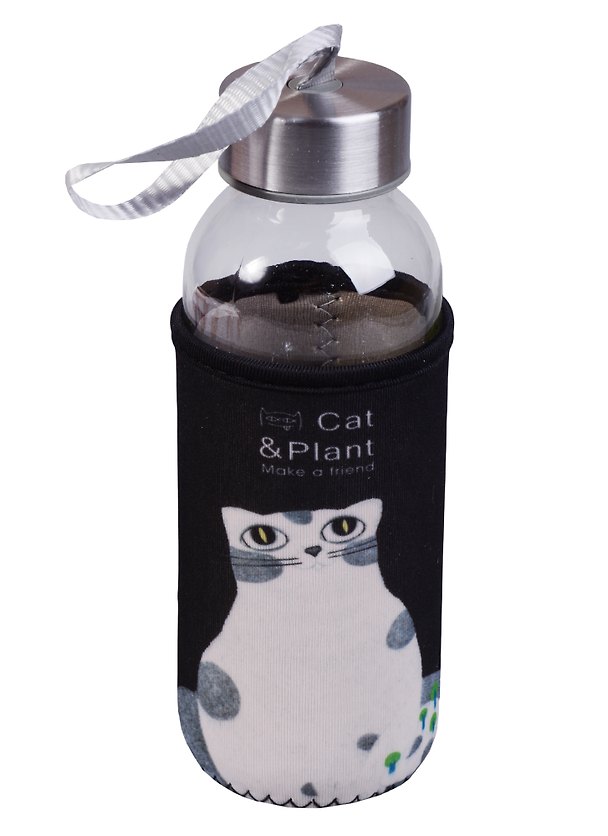 Бутылка в чехле Cat & Plant (стекло) (300мл) 2619192 — 1