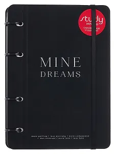 Тетрадь 120л кл. "My black", черный, на кольцах,  тиснение фольгой, верт.резинка,  обл. кож.зам