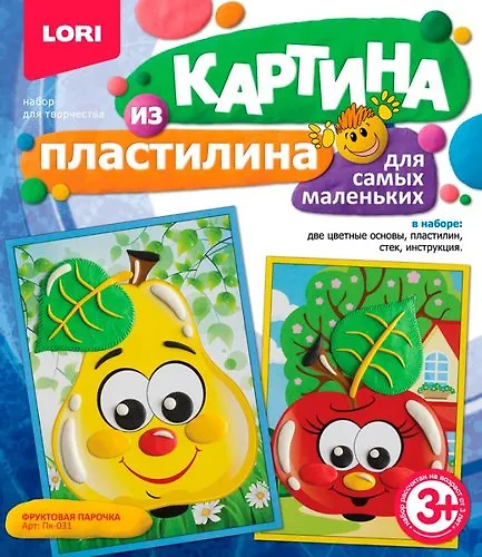 Набор для творчества LORI Картина из пластилина "Фруктовая парочка" Пк-031 345952 — 1