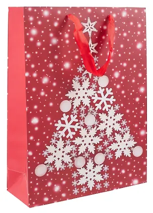 Пакет А3 32*42*11,5 "Елочка на красном" НГ, бум.мат.ламинат 3104054