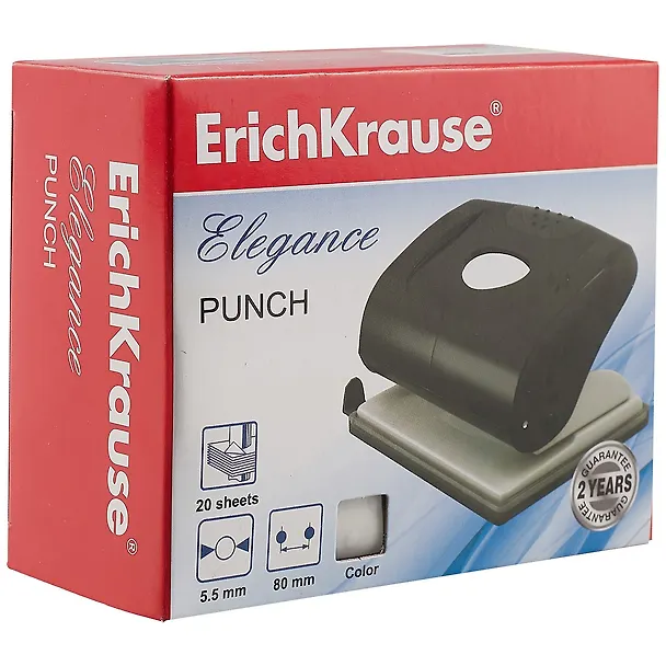 Дырокол «Elegance», Erich Krause, 20 листов, с линейкой, пластиковый 235057 — 3