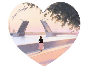 Магнит сувенирный Мосты Сердечко (Санкт-Петербург) (дерево) (magnet_spb_15) 3172007