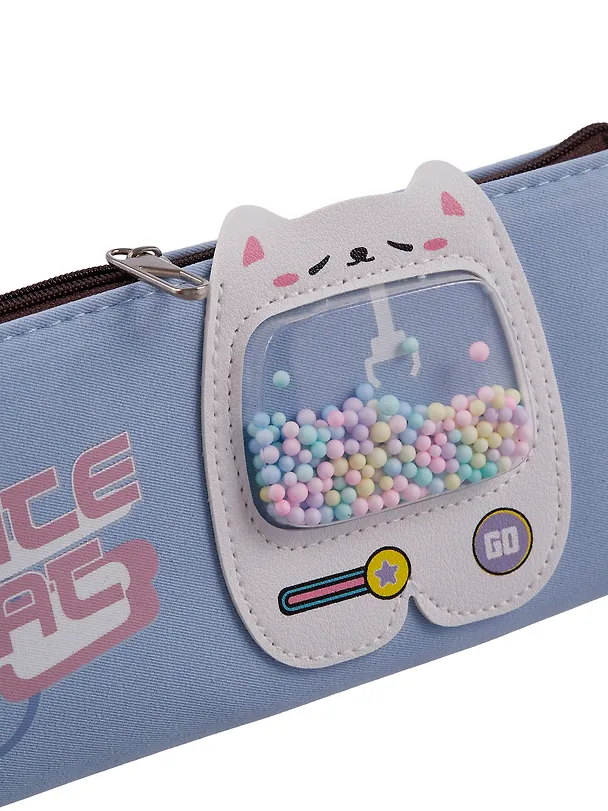 Пенал-косметичка из ткани "Cute cat", голубой, Yoi 3087339 — 10