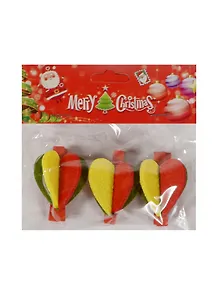 Новогодний Набор из 3-х прищепок 3D-сердце в пакете с хедером (11069725) (12х10см)