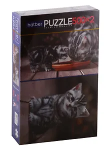 Пазл HATBER Premium 500+500 эл. 2 картинки в 1 коробке -Котиков много не бывает