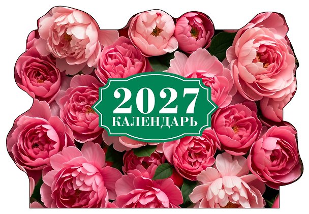 Роскошные пионы. Календарь настенный на 2027 год с фигурной подложкой 3181540 — 1