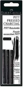 Пресованный уголь Faber-Castell PITT® MONOCHROME, Medium 3шт.,в блистере