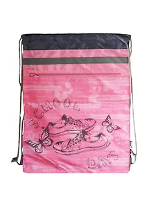 Мешок для сменной обуви "КЕДЫ НА РОЗОВОМ" 36*48см, полиэстер, карман на молнии, Феникс