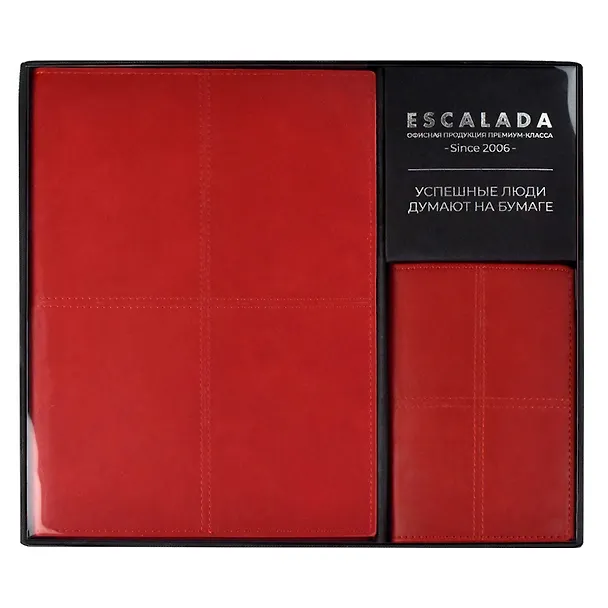 Книга для записей А5+ 120л кл. "САРИФ КРАСНЫЙ" иск.кожа, мягк.переплет, два ляссе, + обложка для паспорта 95*145мм, подар.карт.коробка с ПВХ-крышкой 2955539 — 7
