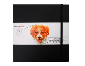 Скетчбук 195*195 32л "ART PREMIERE" черный, 200г/м2, бумага "бристоль", кожзам, резинка