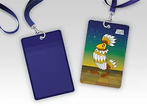 Бейдж 60*100 "Кот" вертикальный, на шнурке, с вкладышем