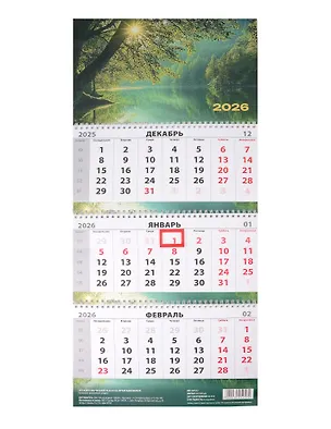 Календарь квартальный 2026г 297*695 "Время вдохновения" настенный, трёхблочный, спираль 3095457