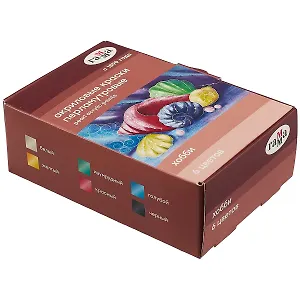 Краски акриловые 6цв  20мл "Хобби" перламутр, к/к