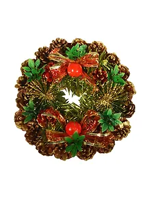 Венок новогодний золотые вкладки (826100) (d=20см) (Сима-ленд)