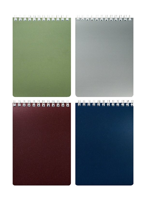 Блокнот А6 80л кл. "METALLIC" пласт.обл, спираль, ассорти, Hatber 238612 — 1