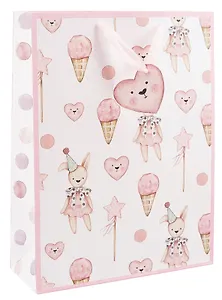 Пакет А3 32*42*11,5 "Сердечки и мороженки" дет., бум.мат.ламинат