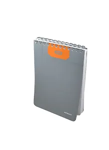 Блокнот А6 50л кл. "Stila Accent" спираль, св.сер.пластик.обл., оранж., stila