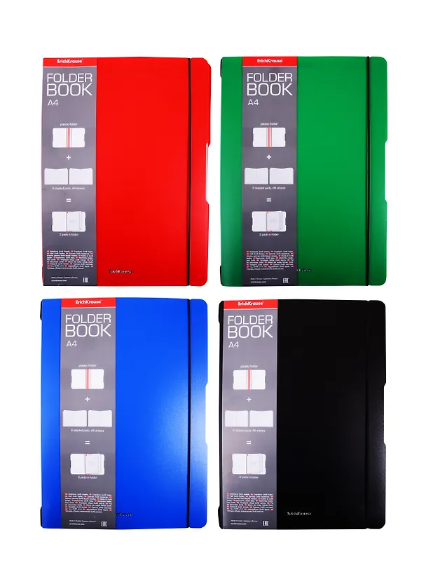 Тетрадь общая «Folder book» в ассортименте, 96 листов в клетку, А4 - Erich Krause 257257 — 2
