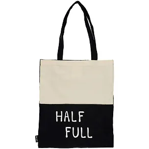 Сумка-шоппер Half full (бежевая/черная,) текстиль 40см.*32см. 2856906