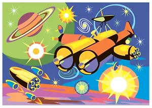 Набор для творчества. Картина по номерам "Космический корабль"