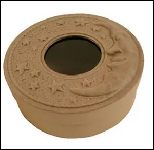 Коробка из папье-маше 002 круглая с окном объемная Месяц 16см (925000200)