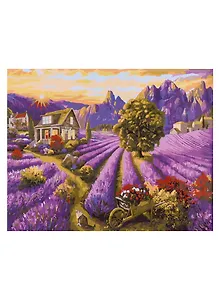 Холст с красками по номерам "Лавандовое поле", 30 х 40 см