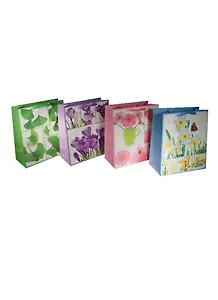 Пакет подарочный бумажный А4 26*32*12.5 "Цветочный коллаж", жен., мат. ламинат, Kairui