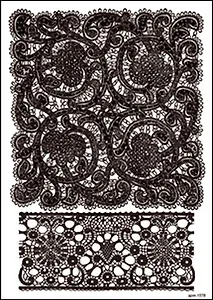 Пленка (1578/00000001408) Freedecor с изображен. для светлых поверхностей Тонкое черное кружево