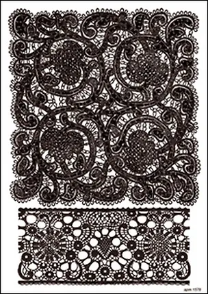 Пленка (1578/00000001408) Freedecor с изображен. для светлых поверхностей Тонкое черное кружево 2335632