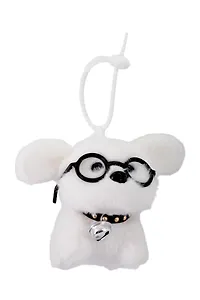Брелок Собачка белая в очках (текстиль) (13см) (12-Ziheng-202508-XP8)