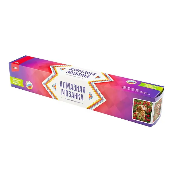 Алмазная мозаика 40х50 см (полное заполнение) "Лабрадор в цветах" 3049836 — 2