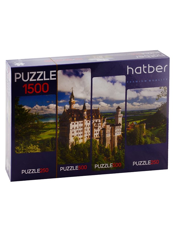 Набор пазлов «Замок в горах» 250+500+500+250 элементов, Premium, Hatber 2793323 — 1