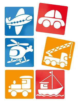 Набор трафаретов Транспорт (6 видов) (2470638) (упаковка) 2329864
