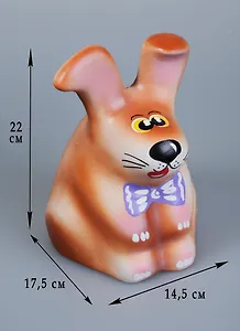 Копилка керамика Заяц косой бежевая (22 см) (1077523)