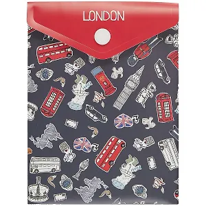 Папка-конверт А6 на кнопке "Лондон", вертикальная