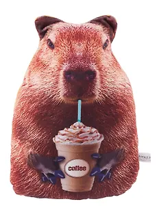 Мягкая игрушка Капибара с кофе (31х17) (19.21.1)