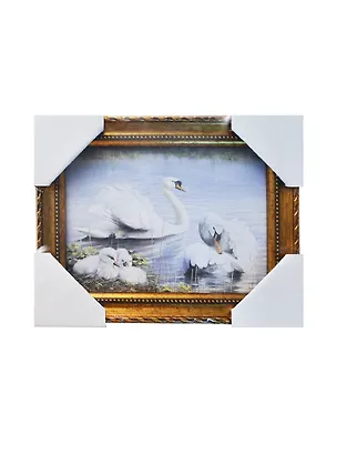 Картина Лебеди с птенцами (sj 91) (13х18) 2435656