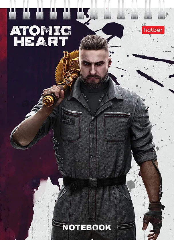Блокнот А6 40 листов, клетка, "Atomic Heart" гребень, в ассортименте 3037568 — 3