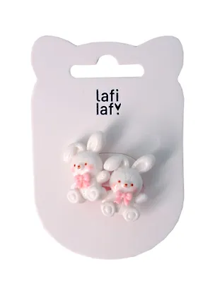 Набор резиночек Кролики (2шт) (пластик) (2,5см) (12-03907-B6) (Lafilaf) 3048636