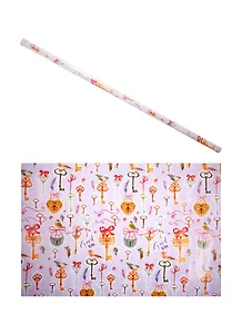 Бумага подарочная 80г/м, 100*70см Ключики  мелованная с одной стороны, с полноцветным дек