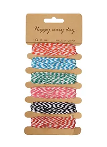 Набор шнуров для декора 5 метров*6 цветов, хлопок