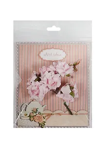 Розы большие розовые (11066803) (4см) (букетик/6шт) (упаковка)