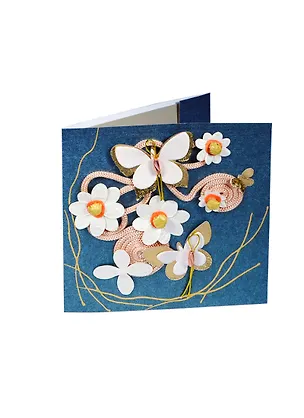 Открытки ручной работы "Три бабочки" 16,5*16,5 см из бумаг ручного отлива 00008300 2392976