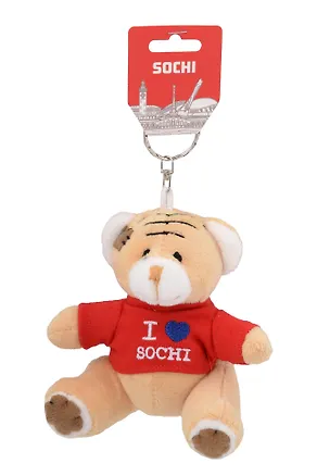 Брелок-мягкая игрушка Мишка-I love Sochi, красная футболка (Сочи) (MF-ILSH-R) 3133694