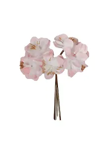 Декоративный букет Ткан. цветочки (6 бут.) (d-4см) (выс.-12,5см) (HY0301016) (бледно-розовый, бел